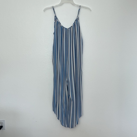 Pacific Beach Stripe Asymmetrical Cover up Jumpsuit XL - Picture 2 of 14